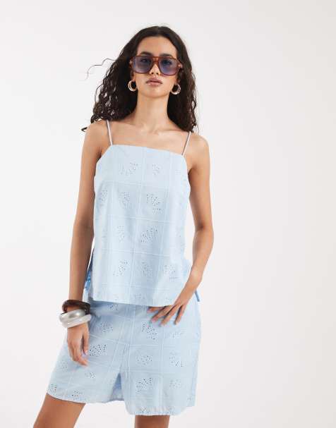 Vero Moda – Set in Hellblau mit Muschelstickerei-Detail - view 1