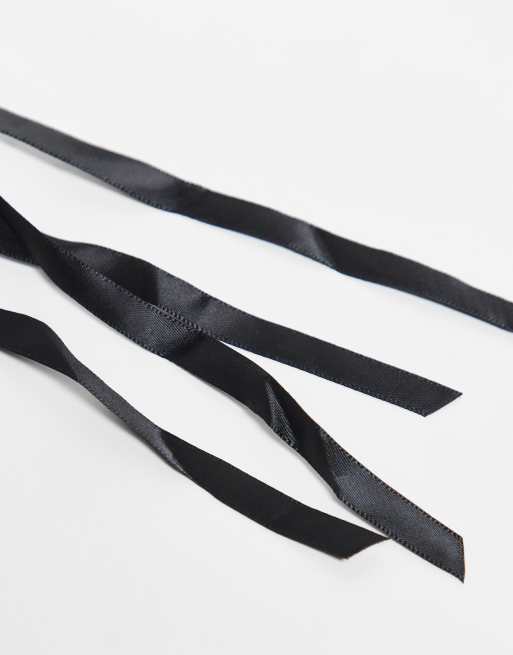 Vero Moda - Set van 2 haarelastiekjes met gestrikt lint in zwart, 3 van 3