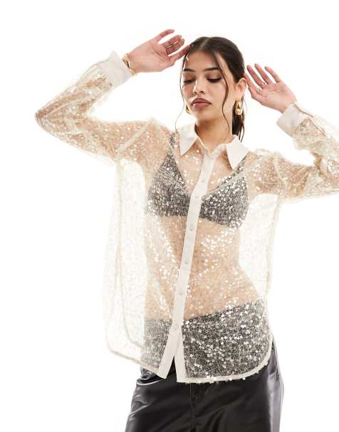 See through best sale sparkly top