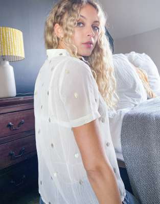 sheer short sleeve blouse