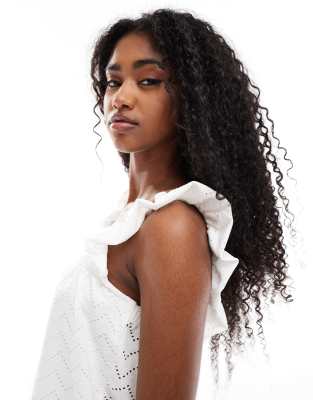 Vero Moda Shirred Straps Cami Top In White