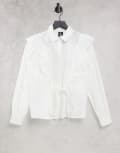 [Vero Moda] Vero Moda shirt with ruffles in white S White