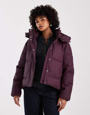 Vero Moda Short Coated Padded Jacket In Purple
