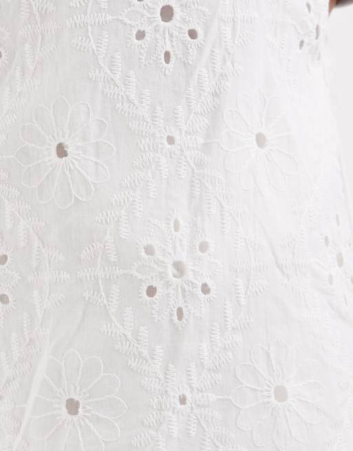 Vero Moda - Short d'ensemble en broderie anglaise - Blanc, 4 de 5