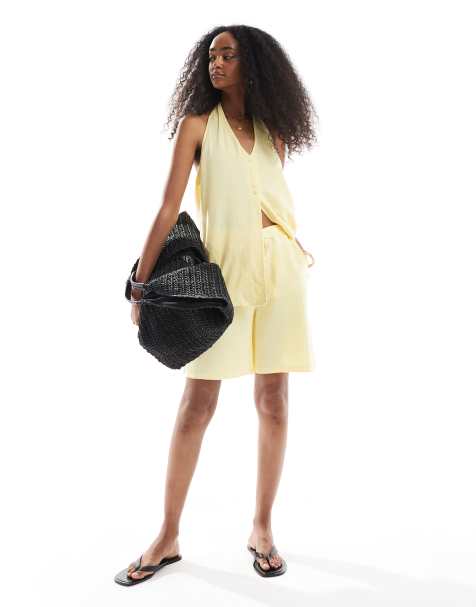 Vero Moda - Short d'ensemble noué à la taille - Jaune pâle - view 1