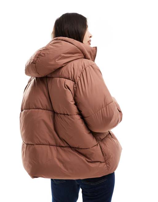 Vero Moda short hooded padded jacket in spice ASOS