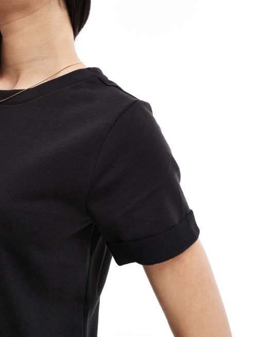 Vero Moda short sleeved jersey mini dress in black, 3 of 4