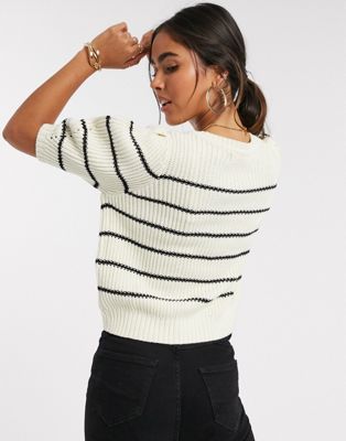 Vero Moda  Iddle short sleeves striped knit sweater