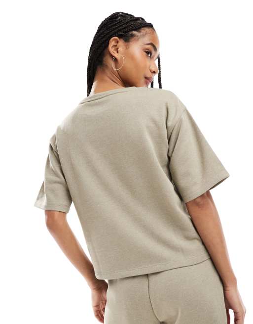 Vero Moda short sleeved sweat top in laurel oak - part of a set, 3 of 4