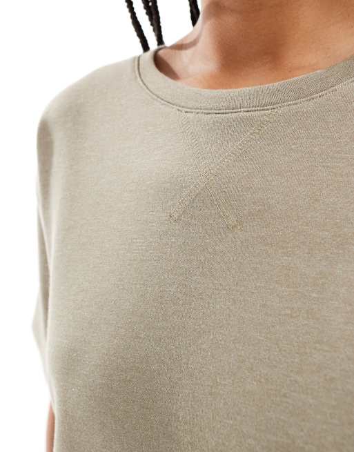 Vero Moda short sleeved sweat top in laurel oak - part of a set, 4 of 4