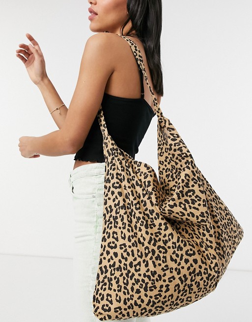 Vero Moda cotton shoulder bag in leopard print - MULTI