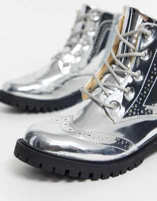 silver hiking boots