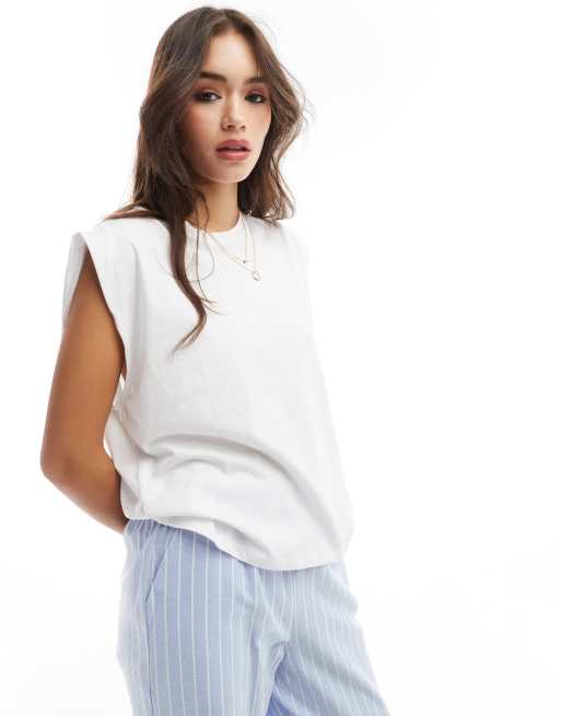 Vero Moda singlet top in white
