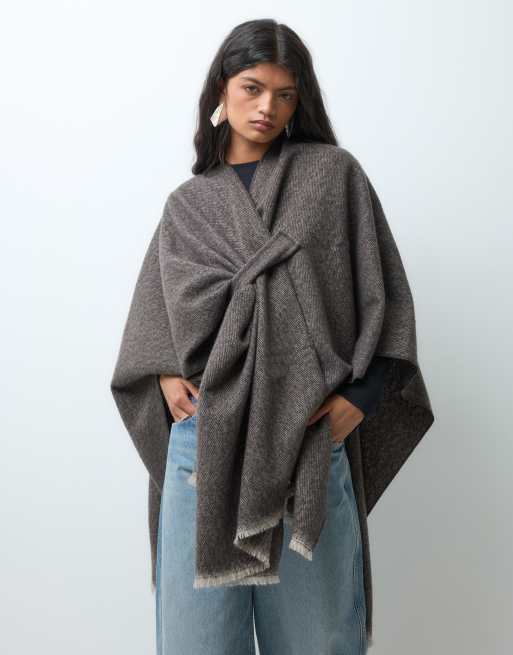 Vero Moda sjaal met sluiting aan de zijkant in bruin, 2 van 5