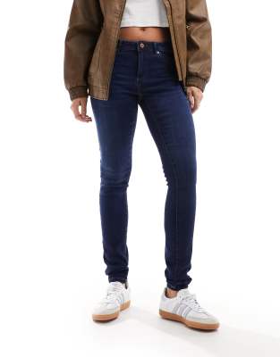 Vero Moda – Skinny Fit Jeans in Dunkelblau aus Baumwollmix