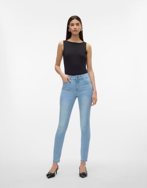 Vero Moda - Skinny-fit jeans in lichtblauw - view 1