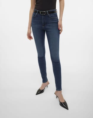 Vero Moda - Skinny-Jeans aus dunkelblauem Denim