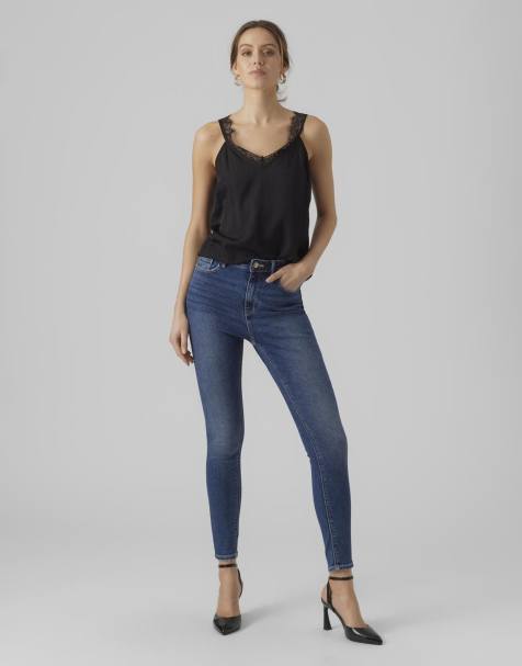 Vero Moda – Skinny-Jeans aus dunkelblauem Denim - view 1