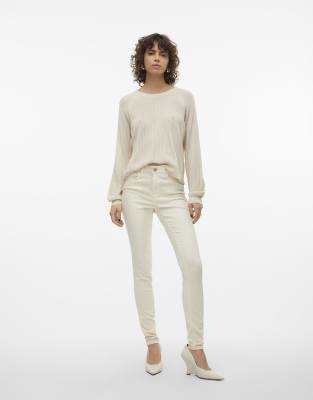 Vero Moda - Skinny-Jeans in Ecru-Neutral