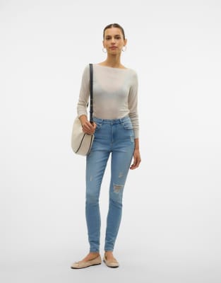 Vero Moda - Skinny-Jeans in Hellblau