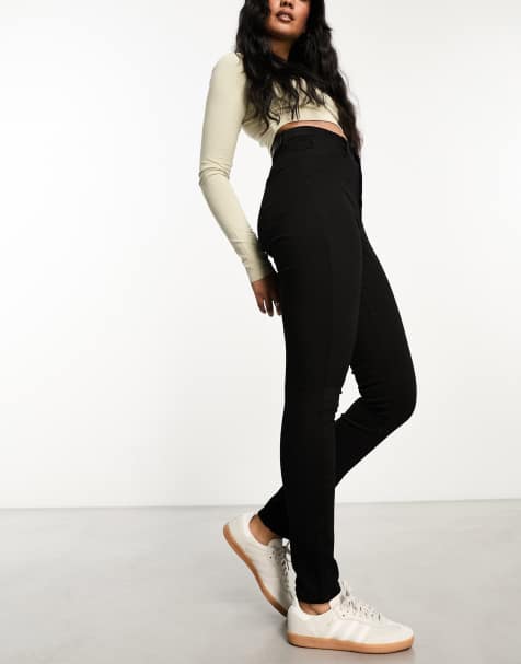 Vero Moda - Skinny jeans met superhoge taille in zwart - view 1