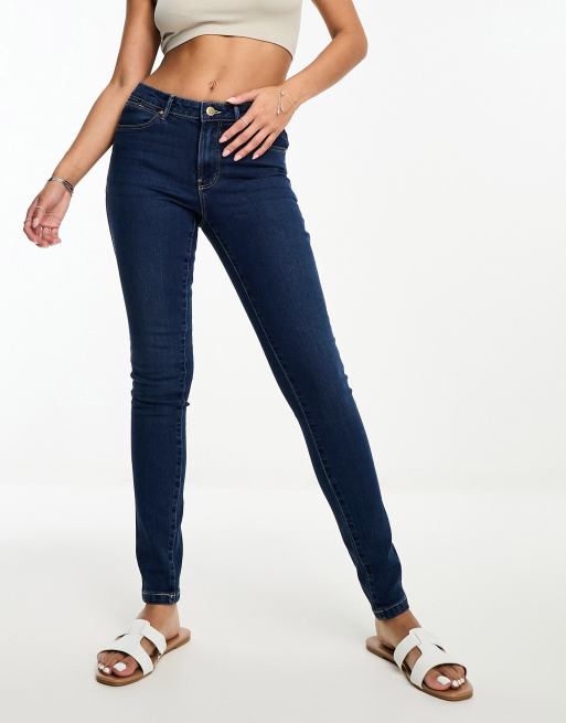 Vero Moda skinny mid rise jeans in dark blue