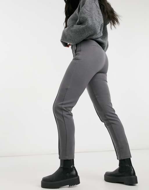 Vero Moda skinny pants with seam detail in dark grey