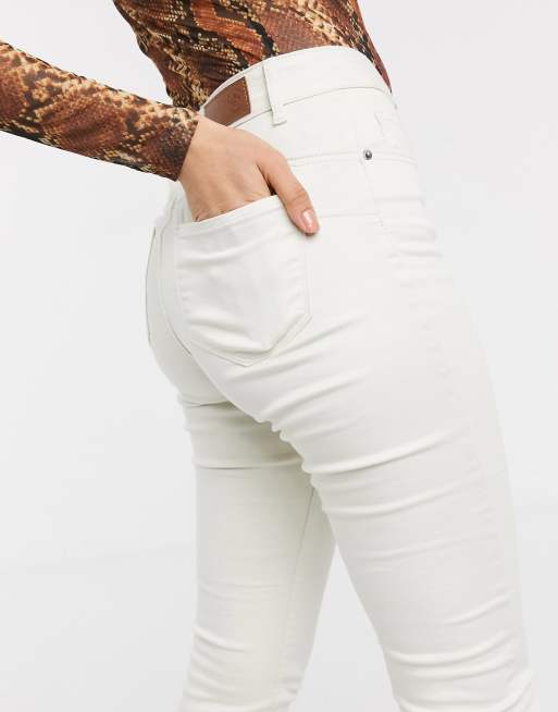 White push hot sale up jeans