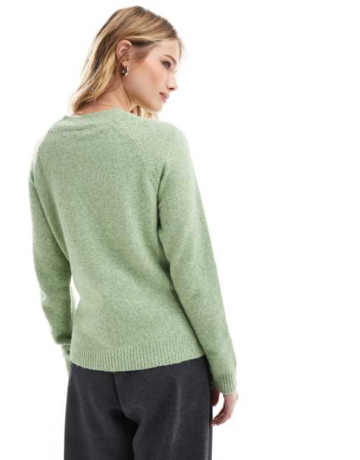 Vero Moda - Skovgrøn strikket trøje med rund hals, 3 af 4