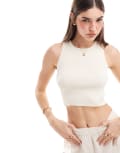 [Vero Moda] Vero Moda sleeveless singlet top in cream-White XL CREAM