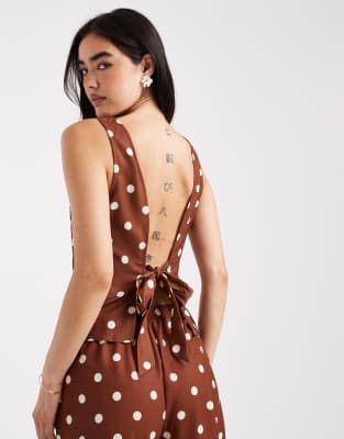 Vero Moda Sleeveless Tie Back Top In Brown