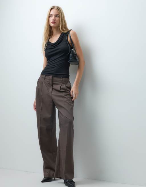 Vero Moda sleeveless waterfall top in black, 3 of 4