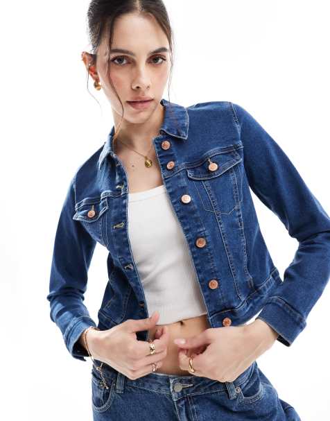 Vero Moda slim denim jacket in medium blue - view 1