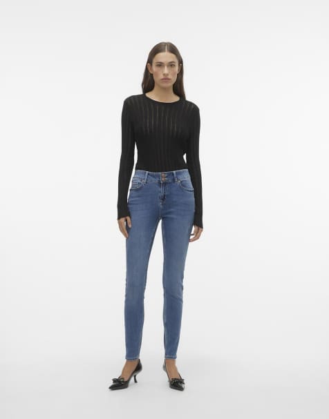 Vero Moda Slim fit jeans in medium blue denim - view 1