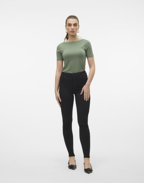 Vero Moda - Slim-fit jeans in zwart - view 1