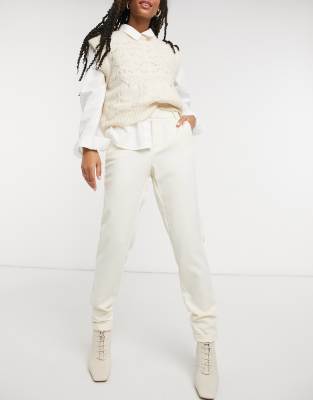 cream slim leg trousers