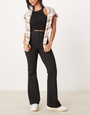 Vero Moda Slim Stretch Flared Pants In Black