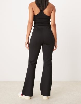 Vero Moda Flash Coated Kick Flare Jeans In Black