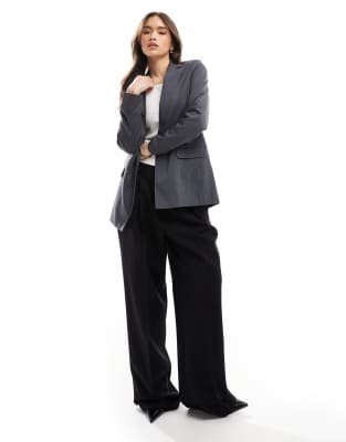 Vero Moda Slim Tailored Blazer In Gray
