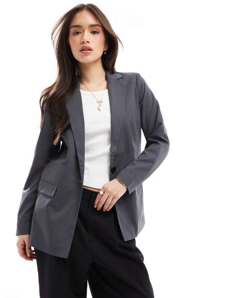 Vero Moda slim tailored blazer in grey - view 1