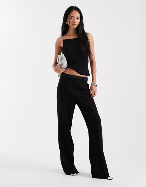 Vero Moda slinky jersey cami top with diamante embellished straps in black, 2 of 4