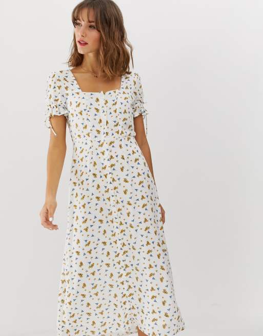 Vero Moda småblomstret tea-kjole med firkantet hals, 4 af 4