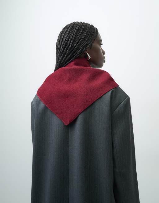 Vero Moda small scarf in burgundy, 3 of 3