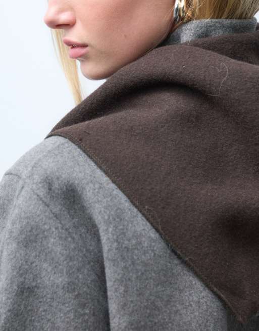 Vero Moda small scarf in chocolate brown, 2 of 3