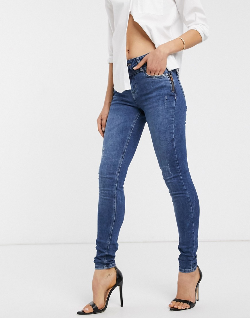 Vero Moda - Smalle afgedragen jeans-Blauw