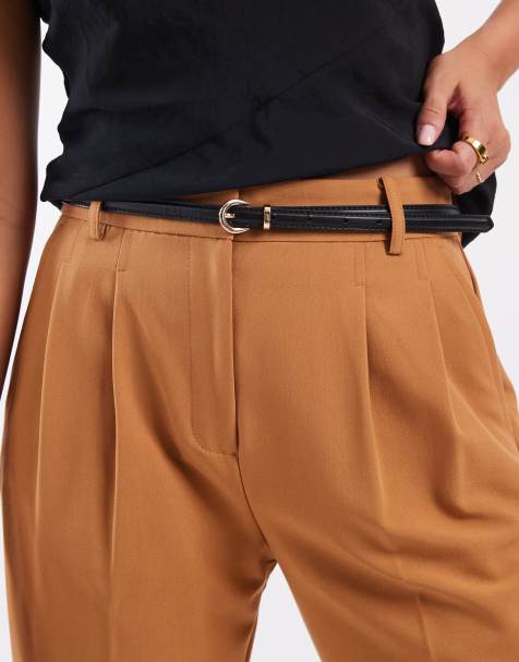 Vero Moda - Smalle riem van leermix in zwart - view 1