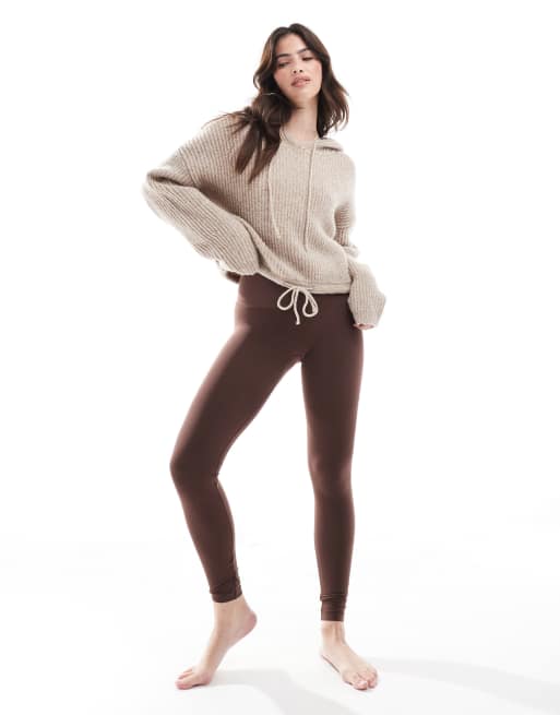 Vero Moda - Sømløse leggings i kaffebrun 