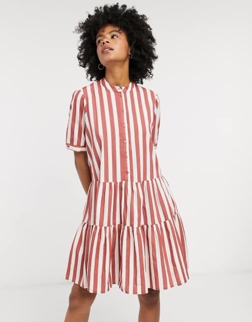 Vero Moda Smock Shirt Dress In Stripe Asos 