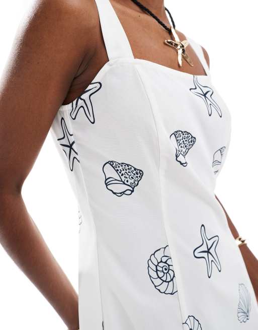 Vero Moda – Snäckmönstrad miniklänning med smala axelband, 2 av 4
