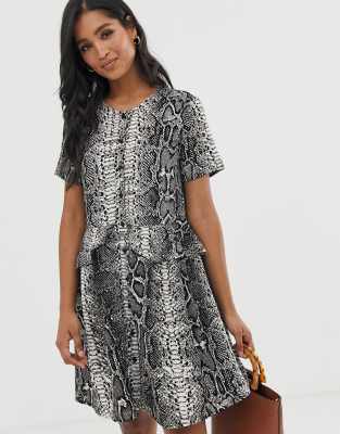 snake smock dress